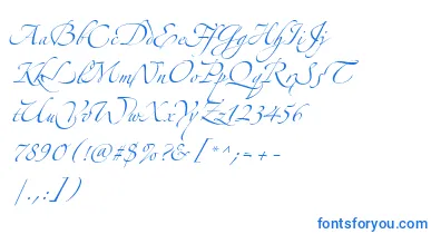 AlexandraZeferinoThree font – Blue Fonts On White Background