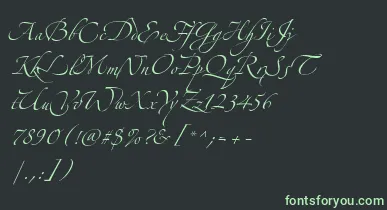 AlexandraZeferinoThree font – Green Fonts On Black Background