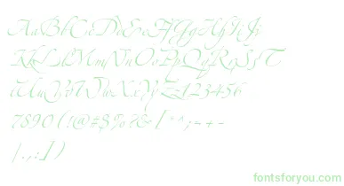 AlexandraZeferinoThree font – Green Fonts On White Background