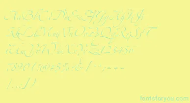 AlexandraZeferinoThree font – Green Fonts On Yellow Background
