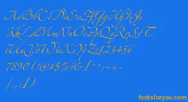 AlexandraZeferinoThree font – Orange Fonts On Blue Background
