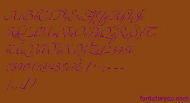 AlexandraZeferinoThree font – Purple Fonts On Brown Background