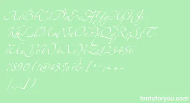 AlexandraZeferinoThree font – White Fonts On Green Background
