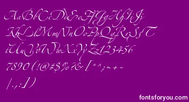 AlexandraZeferinoThree font – White Fonts On Purple Background