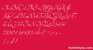 AlexandraZeferinoThree font – White Fonts On Red Background