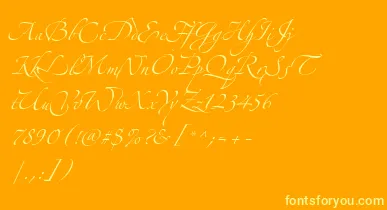 AlexandraZeferinoThree font – Yellow Fonts On an Orange Background