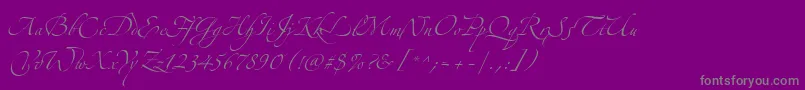 AlexandraZeferinoThree-Schriftart – Graue Schriften auf violettem Hintergrund