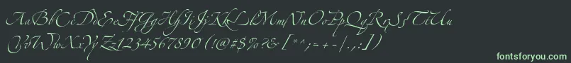 フォントAlexandraZeferinoThree – 黒い背景に緑の文字