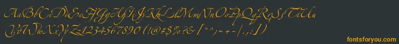 フォントAlexandraZeferinoThree – 黒い背景にオレンジの文字