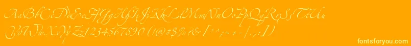 AlexandraZeferinoThree Font – Yellow Fonts on Orange Background