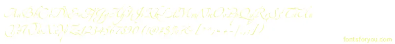 フォントAlexandraZeferinoThree – 白い背景に黄色の文字