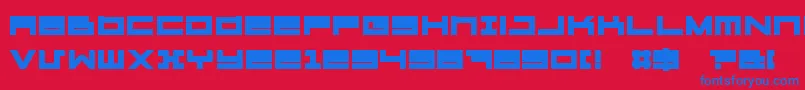 フォントMegatonh – 赤い背景に青い文字