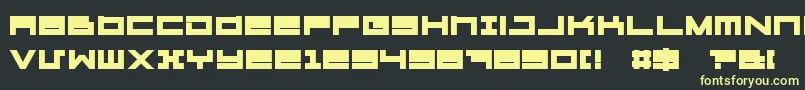 フォントMegatonh – 黒い背景に黄色の文字