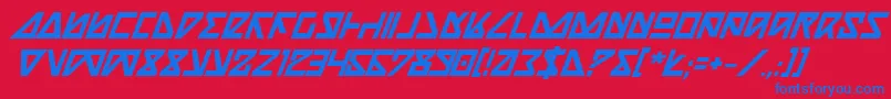 フォントNickbi – 赤い背景に青い文字