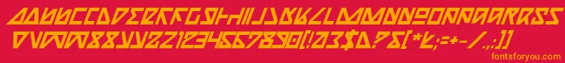 Nickbi Font – Orange Fonts on Red Background