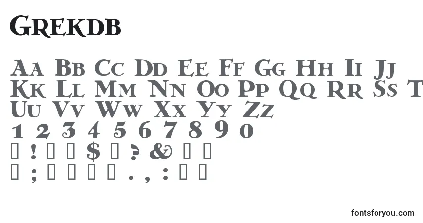 Шрифт Grekdb – алфавит, цифры, специальные символы