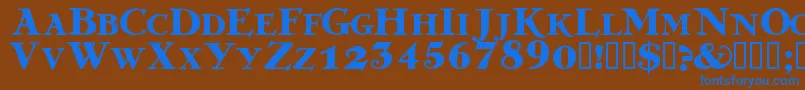 フォントGrekdb – 茶色の背景に青い文字