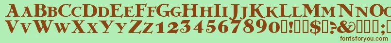 Шрифт Grekdb – коричневые шрифты на зелёном фоне