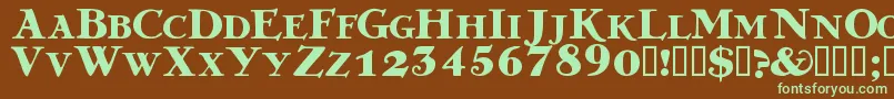 Шрифт Grekdb – зелёные шрифты на коричневом фоне
