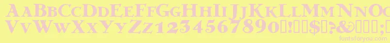 Grekdb-fontti – vaaleanpunaiset fontit keltaisella taustalla
