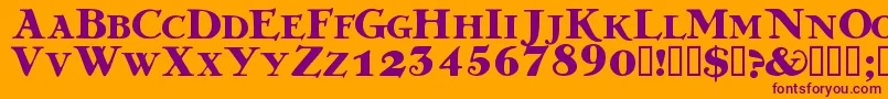 Grekdb-fontti – violetit fontit oranssilla taustalla