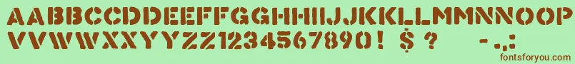 Knowyour Font – Brown Fonts on Green Background