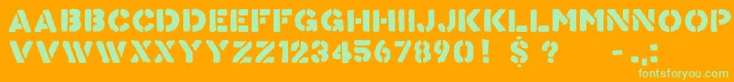 Knowyour Font – Green Fonts on Orange Background