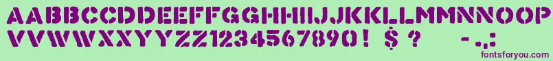 Knowyour Font – Purple Fonts on Green Background