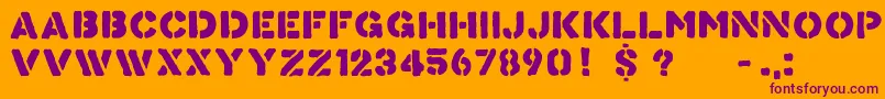 Knowyour Font – Purple Fonts on Orange Background