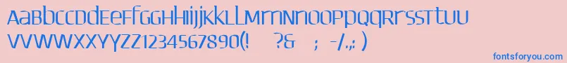 フォントRedhead – ピンクの背景に青い文字
