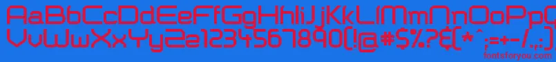 Shazbot ffy-Schriftart – Rote Schriften auf blauem Hintergrund