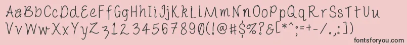 Porcelainpaperpie Font – Black Fonts on Pink Background