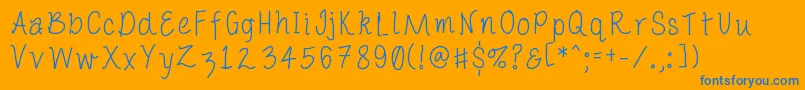 Porcelainpaperpie Font – Blue Fonts on Orange Background