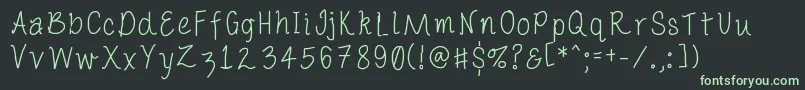 フォントPorcelainpaperpie – 黒い背景に緑の文字
