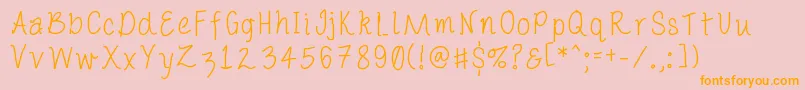 Porcelainpaperpie Font – Orange Fonts on Pink Background