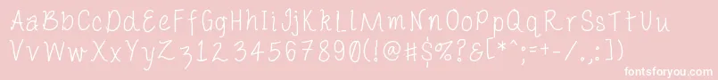 Porcelainpaperpie Font – White Fonts on Pink Background