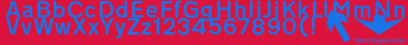 Raoultransportbritannique Font – Blue Fonts on Red Background