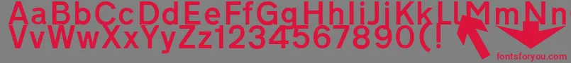 Raoultransportbritannique Font – Red Fonts on Gray Background
