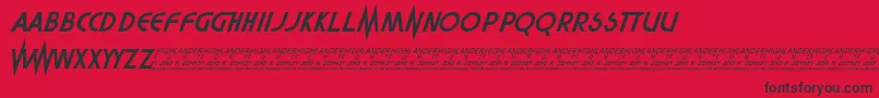Highlander Font – Black Fonts on Red Background