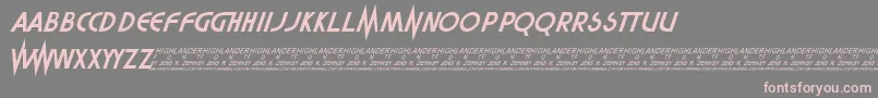 Highlander Font – Pink Fonts on Gray Background