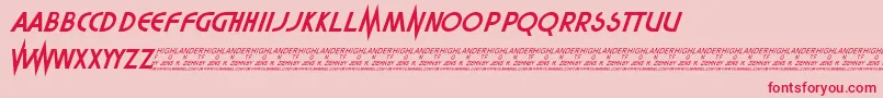 Highlander Font – Red Fonts on Pink Background