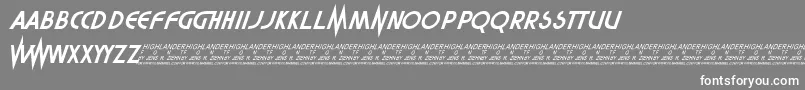 Highlander Font – White Fonts on Gray Background