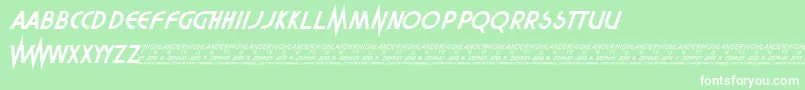 Highlander Font – White Fonts on Green Background