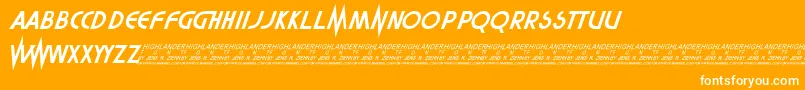 Highlander Font – White Fonts on Orange Background