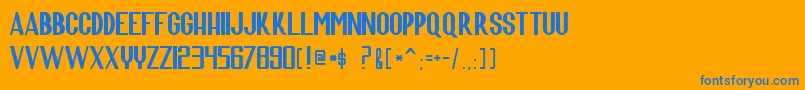 ScaraConquersTheUniverse Font – Blue Fonts on Orange Background