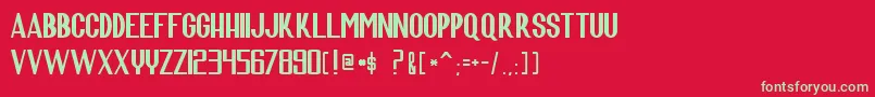 ScaraConquersTheUniverse Font – Green Fonts on Red Background