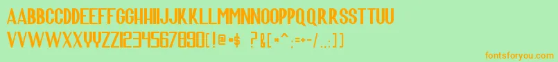 ScaraConquersTheUniverse Font – Orange Fonts on Green Background