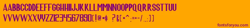 ScaraConquersTheUniverse Font – Purple Fonts on Orange Background
