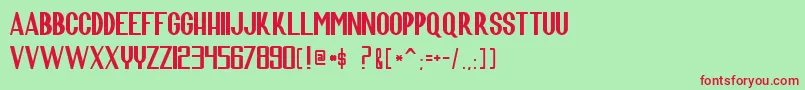 ScaraConquersTheUniverse Font – Red Fonts on Green Background