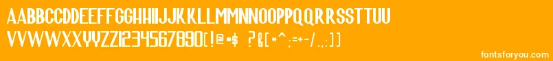 ScaraConquersTheUniverse Font – White Fonts on Orange Background
